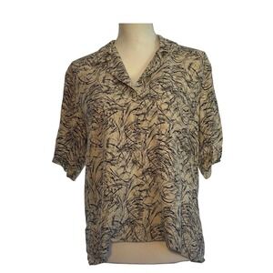 Doncaster Womens Silk Blouse Size Small Vintage Button up Shirt Abstract